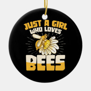 Just A Girl Who Loves Bees Ceramic Ornament