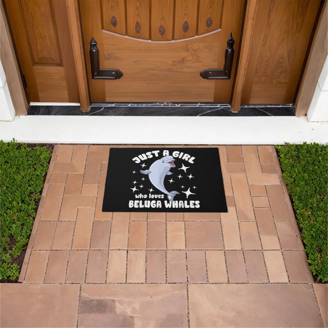 Just a girl who loves beluga whales doormat (Outdoor)
