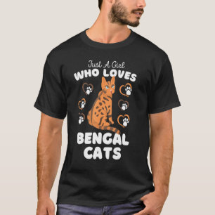 Just A Girl Who Loves Bengal Cats Cute Cat Kids T-Shirt