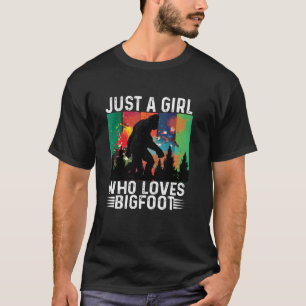 Just A Girl Who Loves Bigfoot Funny Sasquatch Long T-Shirt