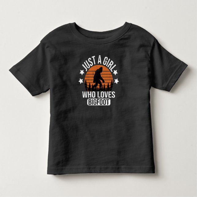 Just A Girl Who Loves Bigfoot Funny Sasquatch Toddler T-Shirt (Front)