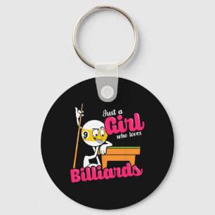 Just A Girl Who Loves Billiards Quote For Pool Pla Key Ring