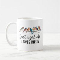 Just a Girl Who Loves Birds Cute Watercolor Design