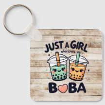 "Just a Girl Who Loves Boba" Personalised Keychain