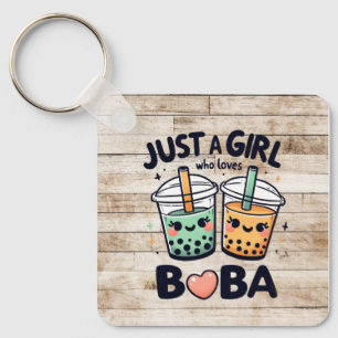 "Just a Girl Who Loves Boba" Personalised Keychain