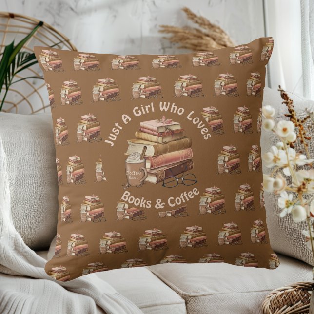 Just a Girl Who Loves Books & Coffee   Cushion (Creator Uploaded)