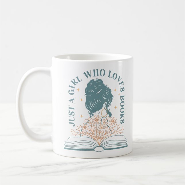 Just A Girl Who Loves Books Coffee Mug (Left)