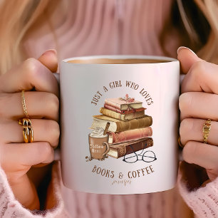 Just a Girl Who Loves Books & Coffee Personalised  Coffee Mug