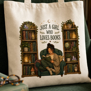 Just a Girl Who Loves Books Cozy Reader Tote Bag