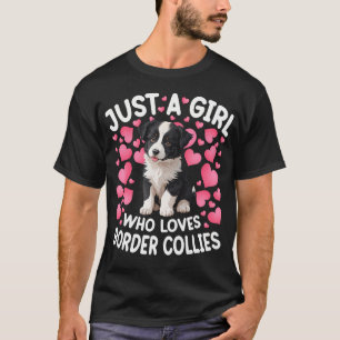 Just A Girl Who Loves Border Collie Women Girls Pu T-Shirt