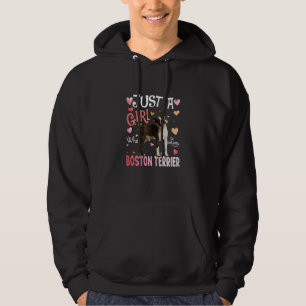 Just A Girl Who Loves Boston Terrier Girls Dog Hoodie