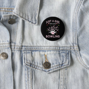 Just A Girl Who Loves Bowling 6 Cm Round Badge