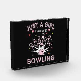 Just A Girl Who Loves Bowling Photo Block