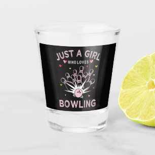 Just A Girl Who Loves Bowling Shot Glass