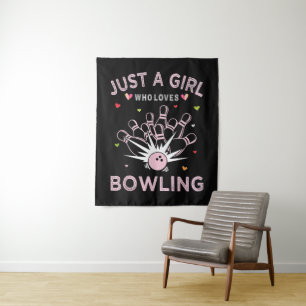 Just A Girl Who Loves Bowling Tapestry