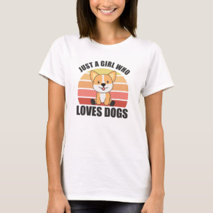 Just A Girl who loves Boxer Kawaii Dogs T-Shirt
