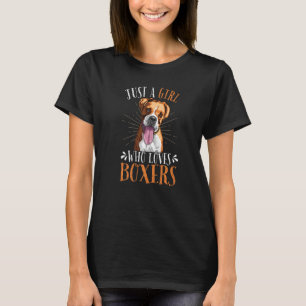 Just A Girl Who Loves Boxers Dog School T-Shirt