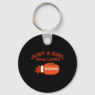 Just A Girl Who Loves Boxing Fan Kickboxing Jab Cr Key Ring