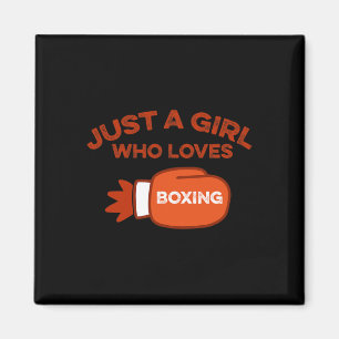 Just A Girl Who Loves Boxing Fan Kickboxing Jab Cr Magnet