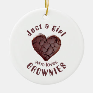 Just a girl who loves brownies ceramic ornament