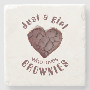 Just a girl who loves brownies stone coaster