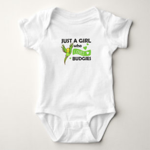 Just A Girl Who Loves Budgie Sweet Bird Baby Bodysuit