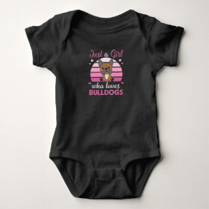Just A Girl who loves Bulldogs Sweet Dog Bulldog Baby Bodysuit