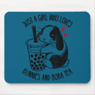 Just A Girl Who Loves Bunnies And Boba Tea Holland Mouse Pad