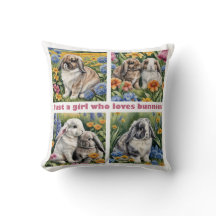 Just a girl who loves bunnies cushion
