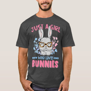 Just A Girl Who Loves Bunnies Cute Bunny Face Leop T-Shirt