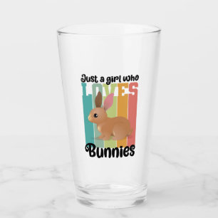 Just a Girl who loves Bunnies Easter Bunny Cute Glass