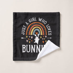 Just A Girl Who Loves Bunnies Rainbow Wash Cloth