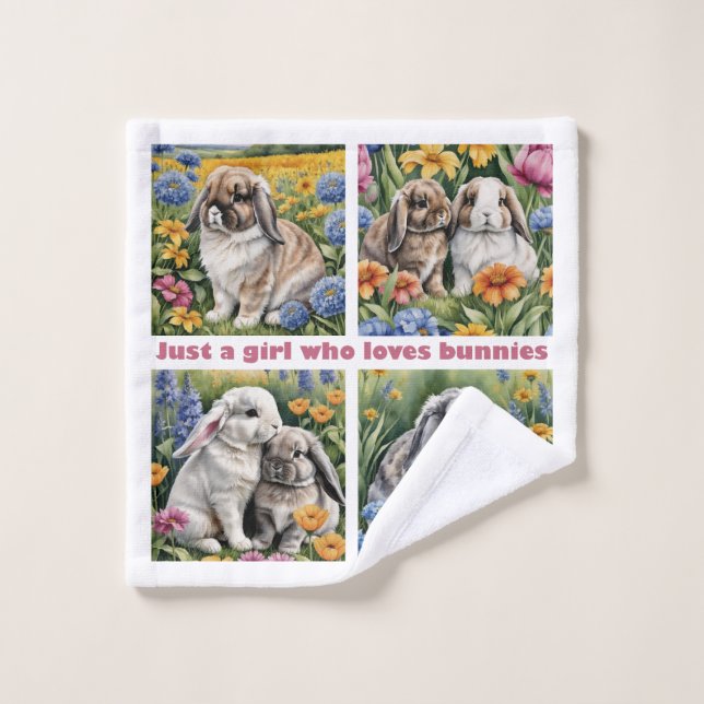 Just a girl who loves bunnies wash cloth (Wash Cloth)