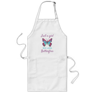 Just a girl who loves Butterflies Long Apron