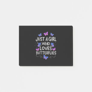 Just A Girl Who Loves Butterfly Post-it Notes