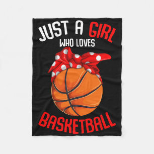 Just A Girl Who Loves Bysketbyll Girl Kids Girls 1 Fleece Blanket