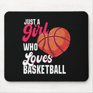 Just A Girl Who Loves Bysketbyll Girl Kids Girls B Mouse Pad