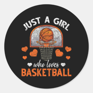 Just A Girl Who Loves Bysketbyll Player Women Bysk Classic Round Sticker
