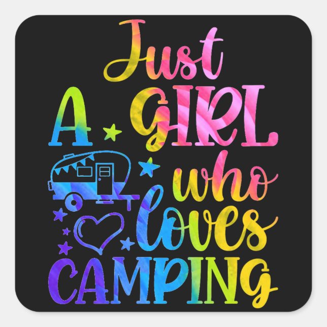 Just A Girl Who Loves Camping    Square Sticker (Front)