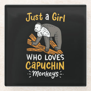 Just A Girl Who Loves Capuchin Monkeys Glass Coaster