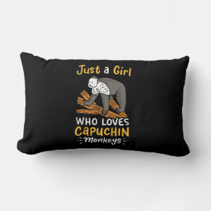 Just A Girl Who Loves Capuchin Monkeys Lumbar Cushion