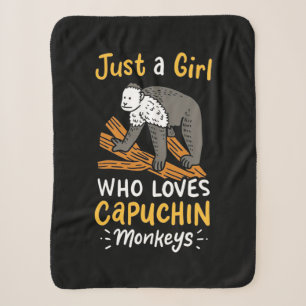 Just A Girl Who Loves Capuchin Monkeys Sherpa Blanket