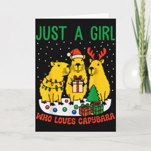 Just A Girl Who Loves Capybara Christmas Cute Capy Card