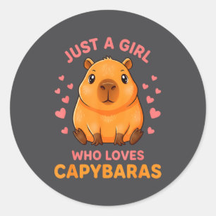Just A Girl Who Loves Capybaras Cute Capybara Love Classic Round Sticker