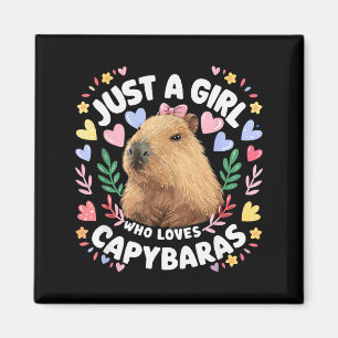 Just A Girl Who Loves Capybaras Cute Capybara Love Magnet
