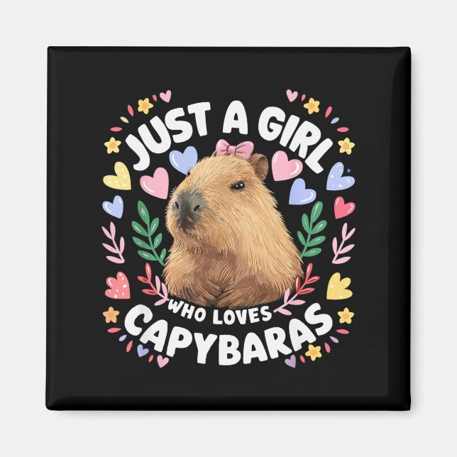 Just A Girl Who Loves Capybaras Cute Capybara Love Magnet (Front)