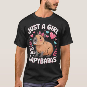 Just A Girl Who Loves Capybaras Funny Capybara Gif T-Shirt
