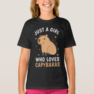 Just A Girl Who Loves Capybaras Kids T-Shirt