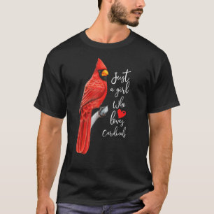 Just A Girl Who Loves Cardinals Watercolor Cardina T-Shirt