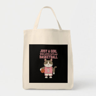 Just a Girl Who Loves Cats and Basketball Tote Bag